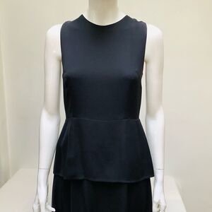 MORGANE LE FAY SILK MAXI SILK DRESS BLACK SMALL